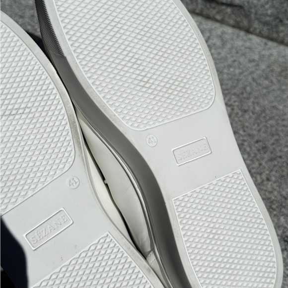 NWOB Maël Sézane Trainers White Leather Platform Sneakers Size 10 41 RET $180 - Picture 5 of 7